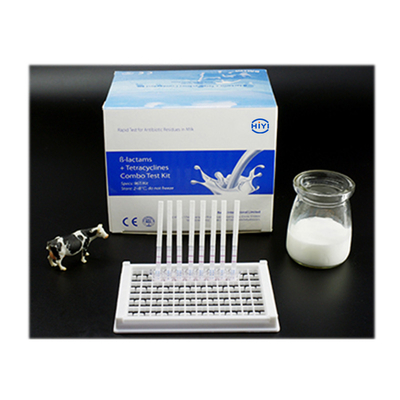 Bande d'essai combinée de Beta-Lactam+Tetracycline 7-10 minutes de rapide pour détecter deux types résidus d'antibiotiques dans le lait et la laiterie
